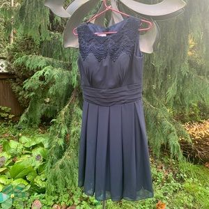 Formal Navy Blue Gown MIDI length